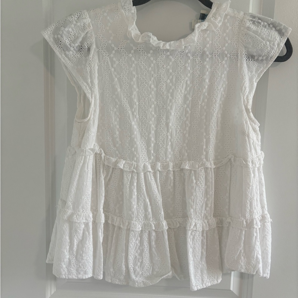Jun & Ivy White Lace Blouse
